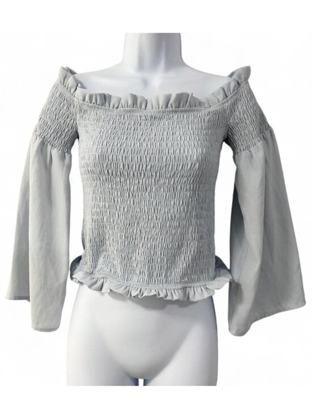 After Market Women's Top Off the shoulder smocked coquette fairy festival boho